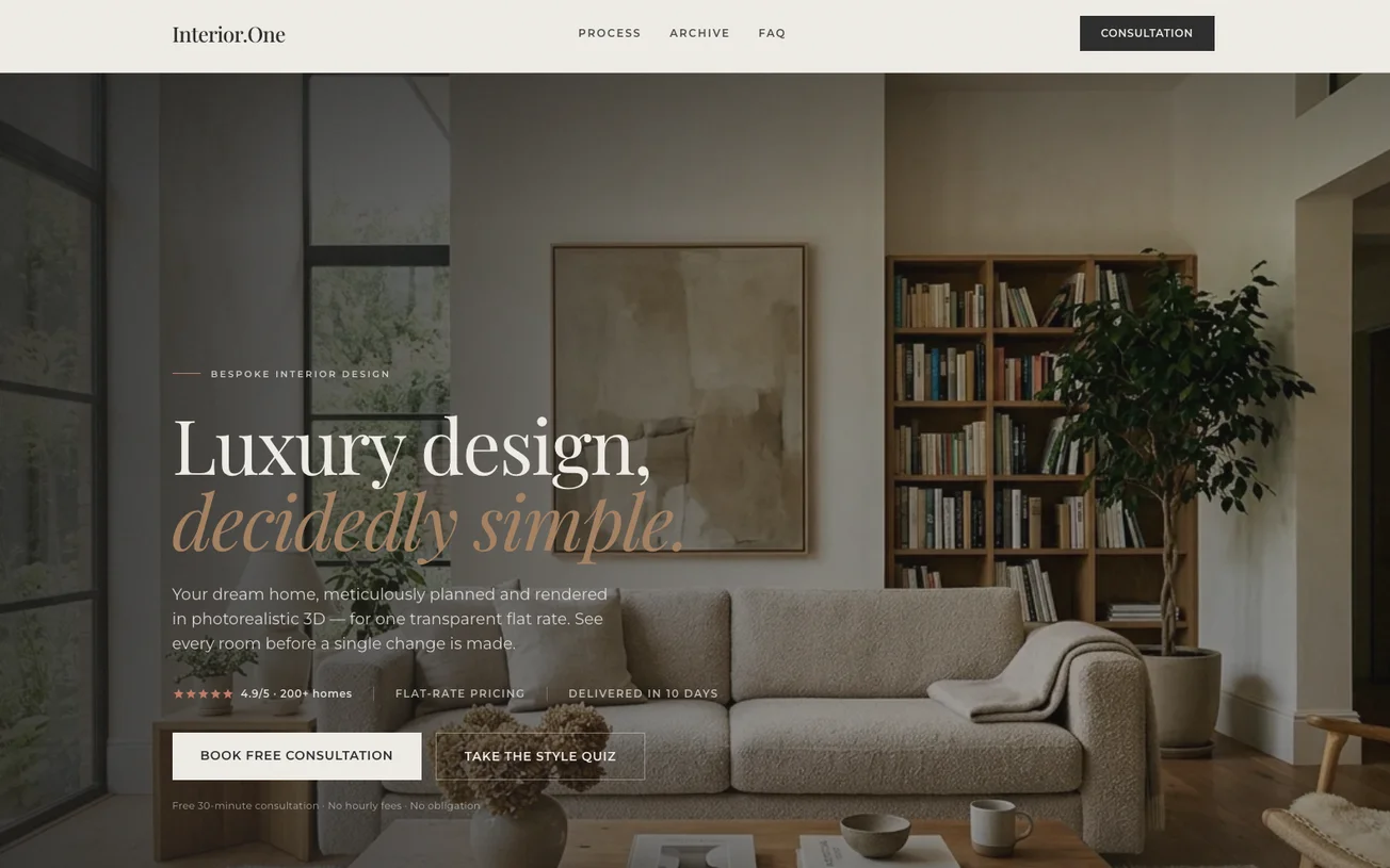Interior.One — interior design studio website